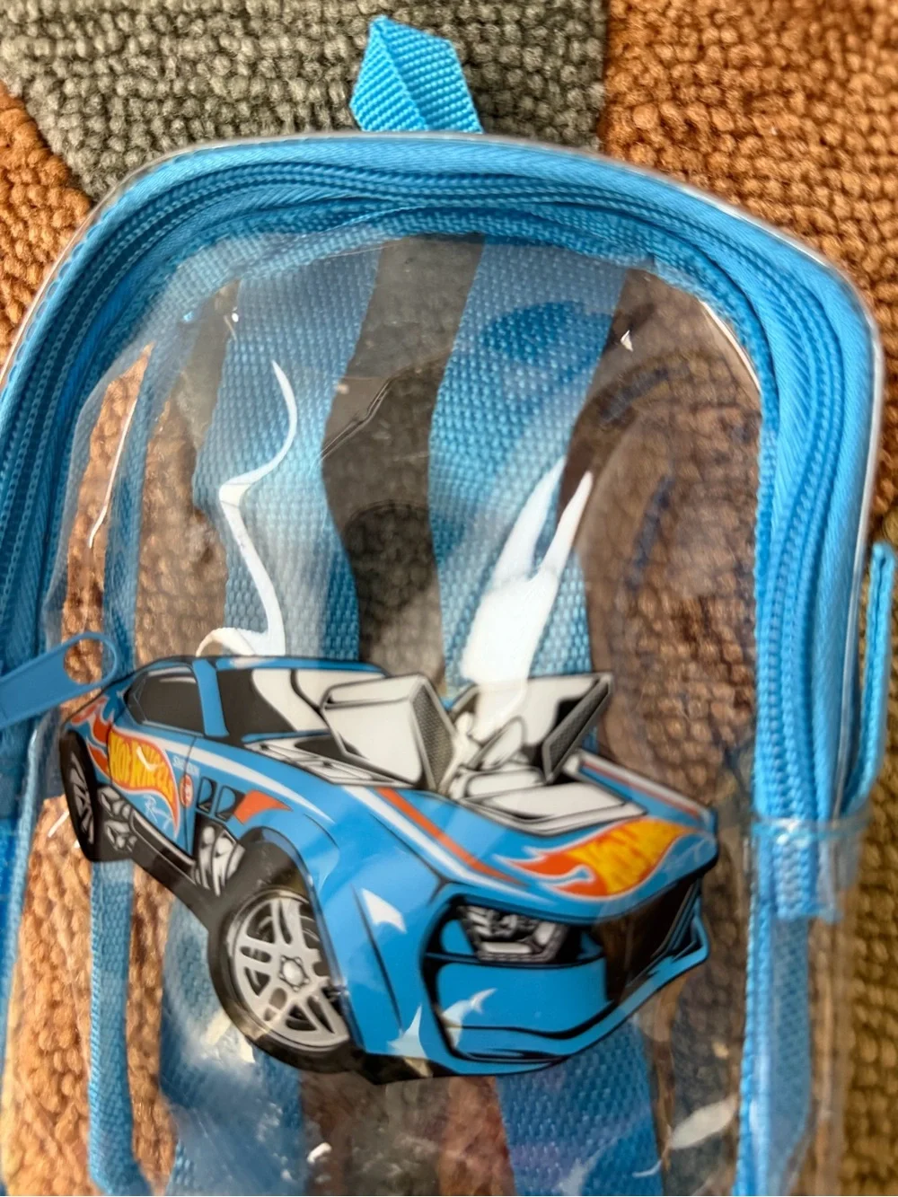 Hot Wheels Trucks Kids Boys Tiny Mini Faux Backpack Clear Bag Case